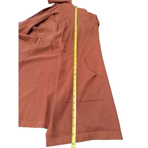 Cyrus Women’s hoodie midi cardigan open sweater sz small rust brown earth color - Picture 3 of 6